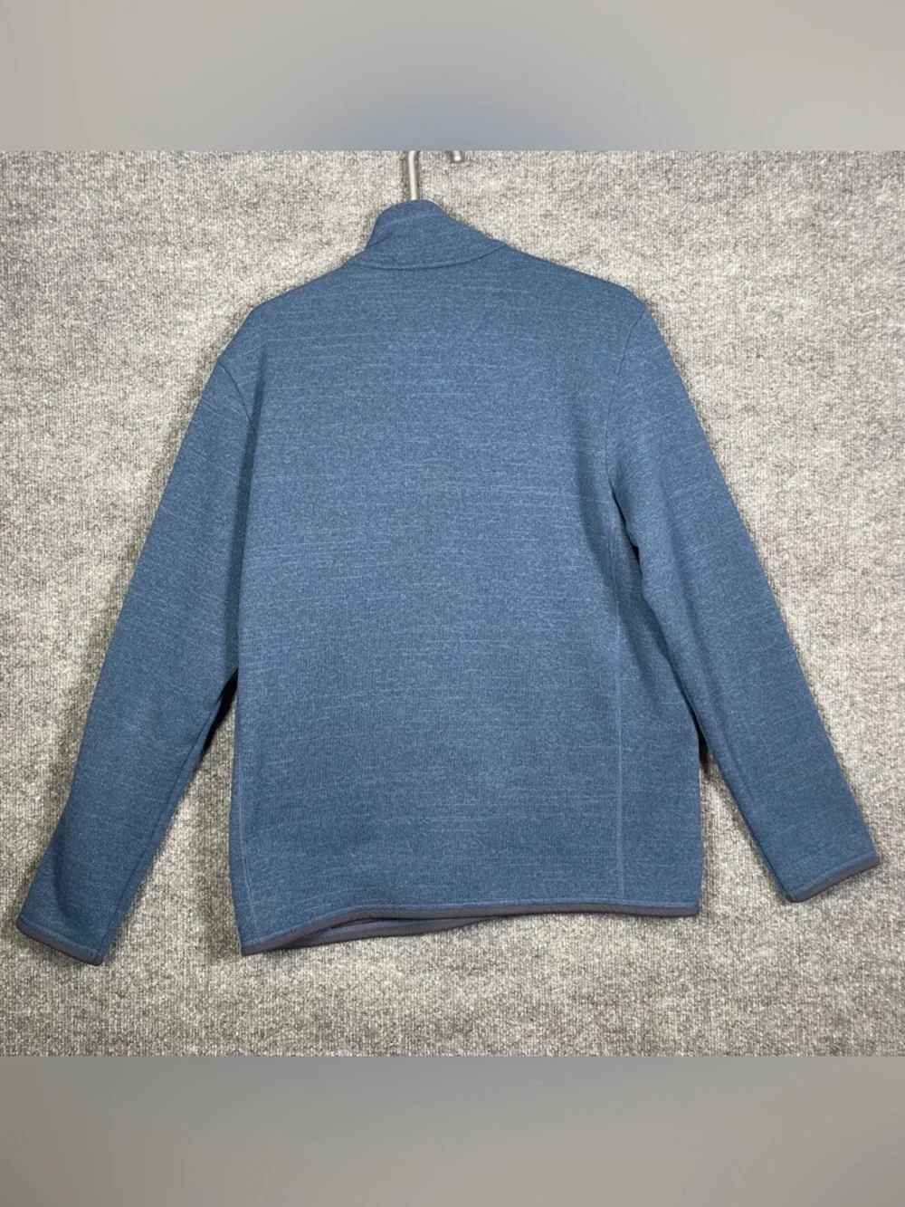 Untuckit Men’s Large Blue Kezoh Full Zip Fleece Sweater Knit‎ Jacket Preppy Cozy